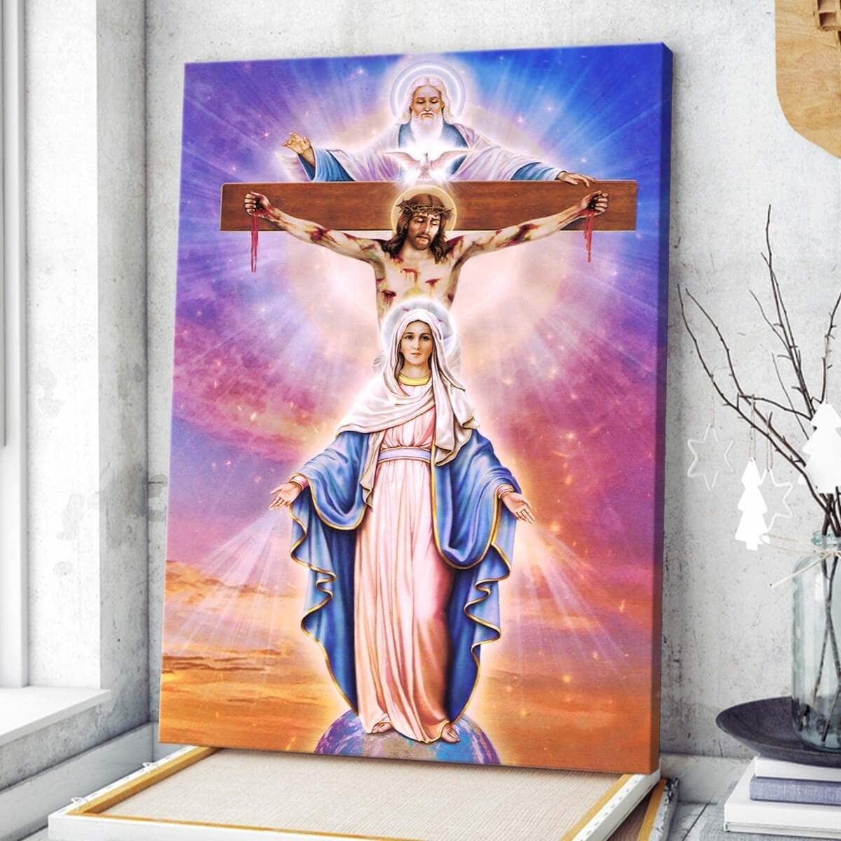 Maria And Jesus On The Cross Canvas Print Maria And Jesus On The Cross Canvas Print