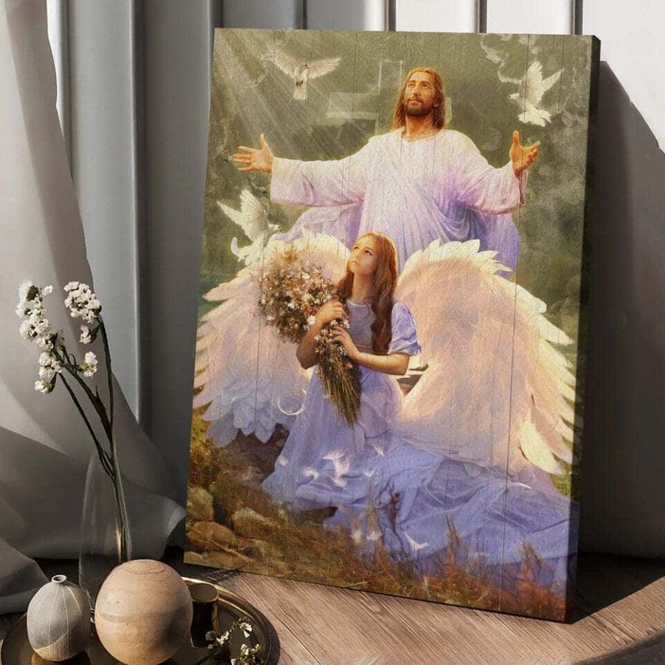 Little Angel Jesus Magic Forest Pray For Healing Canvas Print Little Angel Jesus Magic Forest Pray For Healing Canvas Print