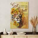 Lion With Sunflower God Is Within Her She Will Not Fall Canvas Print Lion With Sunflower God Is Within Her She Will Not Fall Canvas Print