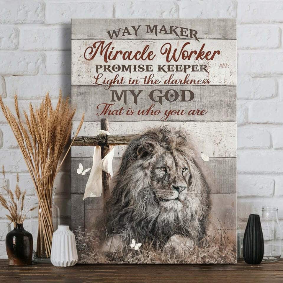 Way Maker Miracle Worker Promise Keeper Canvas Print