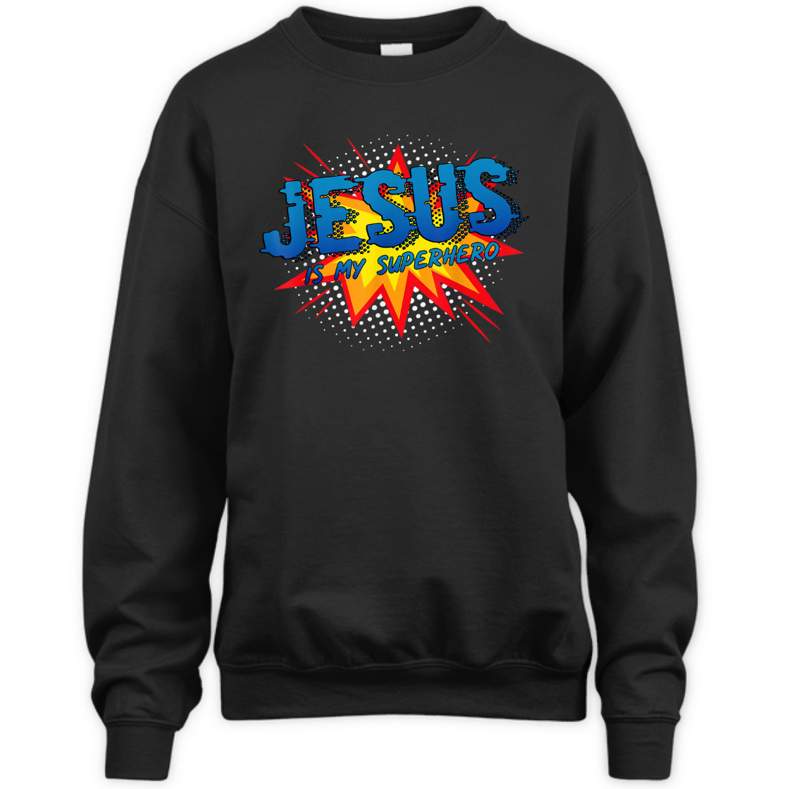 Jesus Is My Superhero Comic Style Funny Christian T-Shirt Jesus Is My Superhero Comic Style Funny Christian T-Shirt