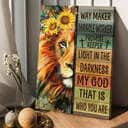 Lion Of Judah Sunflower Wreath Way Maker Miracle Worker Canvas Print