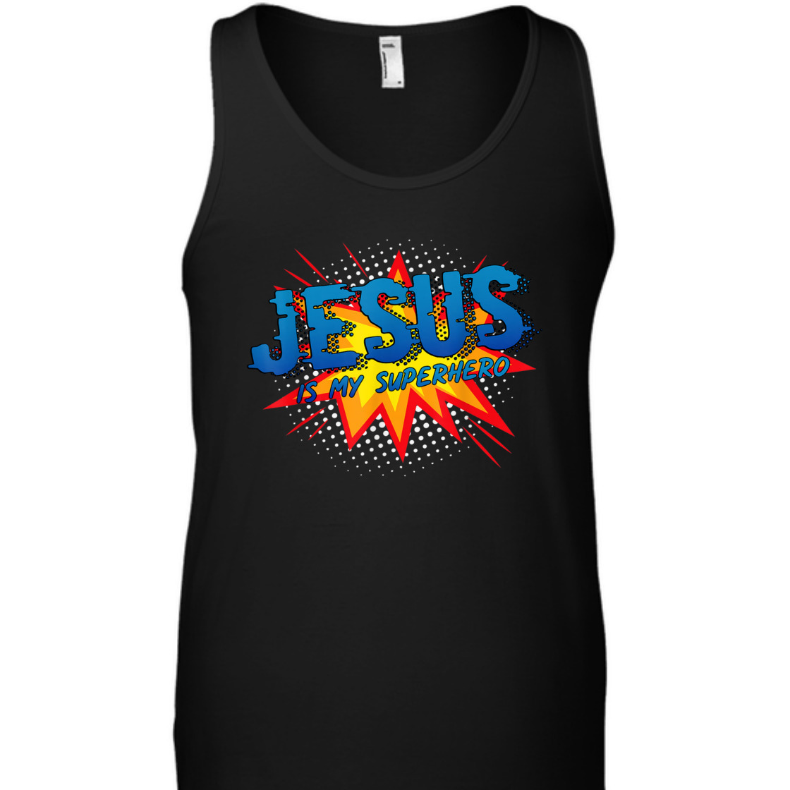 Jesus Is My Superhero Comic Style Funny Christian T-Shirt Jesus Is My Superhero Comic Style Funny Christian T-Shirt