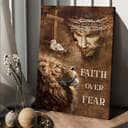 Christian Jesus Lion Of Judah Faith Over Fear Canvas Print Christian Jesus Lion Of Judah Faith Over Fear Canvas Print