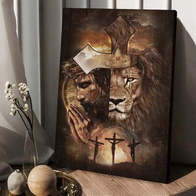 Christian Lion Of Judah Face Of Jesus Canvas Print