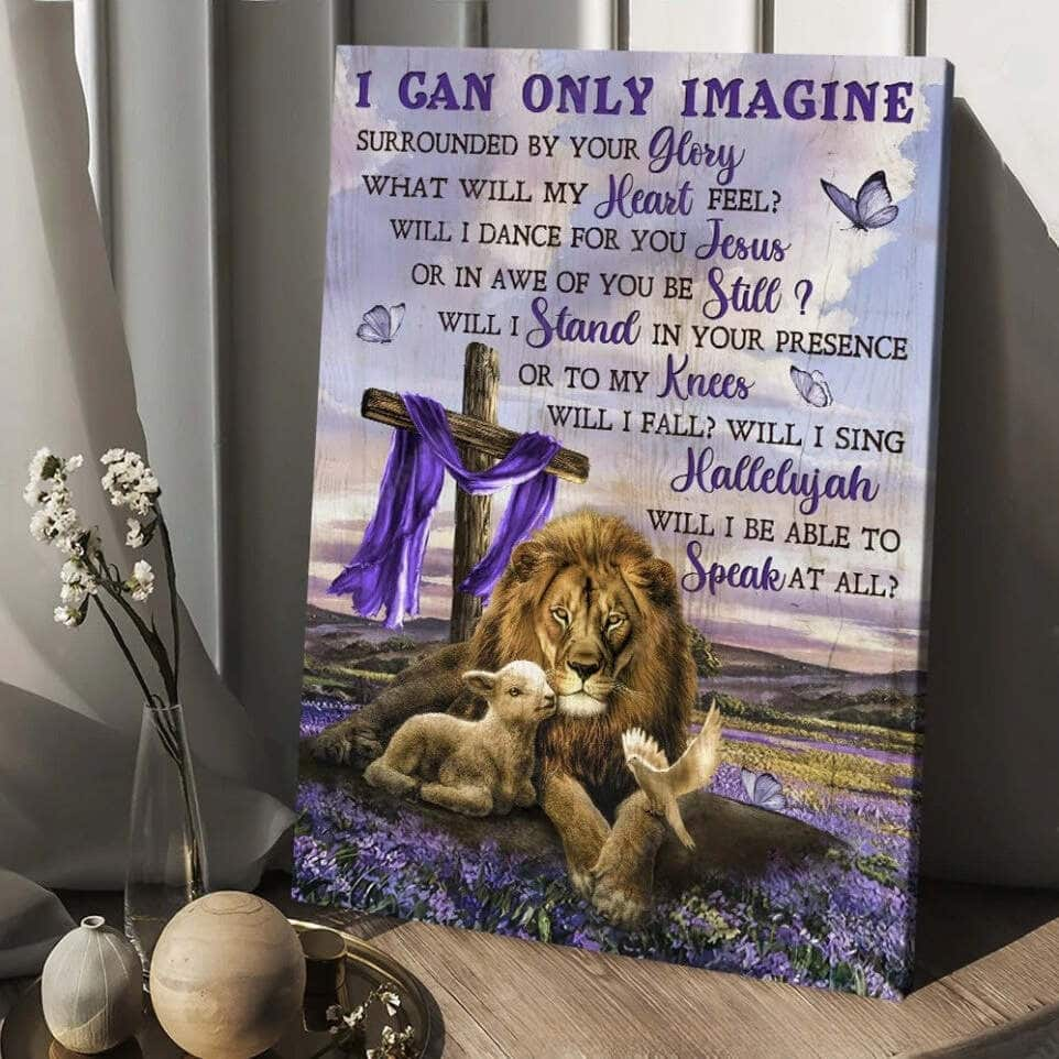 Lion Lavender Field Cross I Can Only Imagine Canvas Print