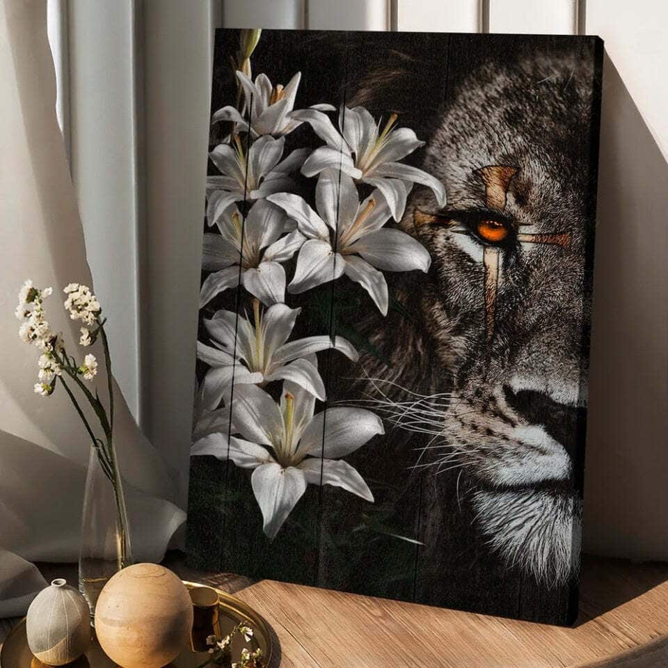 Lion Of Judah Lily Cross Canvas Print Lion Of Judah Lily Cross Canvas Print