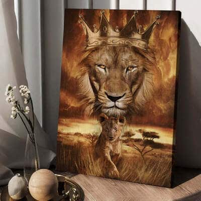 Lion Golden Crown Becoming A King Jesus Canvas Print