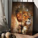 Lion Jesus Cross Canvas Print