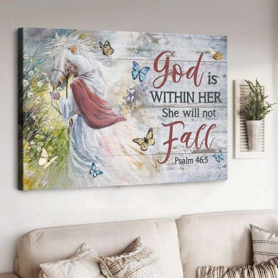 Christian God Is Within Her She Will Not Fall Canvas Wall Art Christian God Is Within Her She Will Not Fall Canvas Wall Art