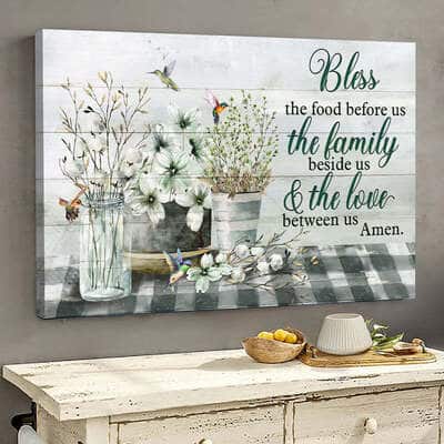 Christian Bless The Food Before Us The Family Beside Us The Love Between Us Amen Canvas Wall Art