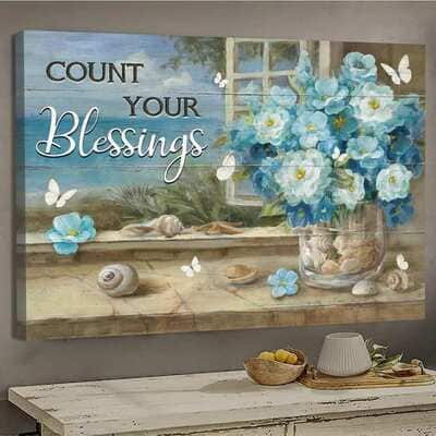 Christian Jesus Count Your Blessings Canvas Wall Art