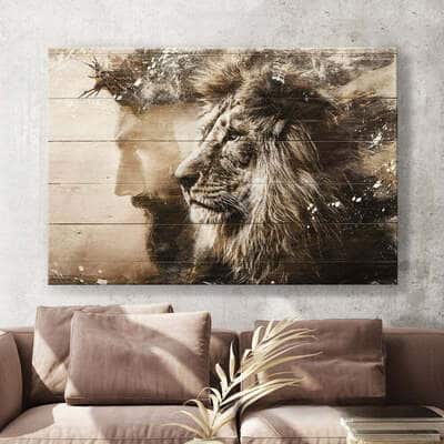 Christian Lion Of Judah Jesus Canvas Wall Art