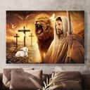 Christian Jesus Lion And Lamb Heaven's Light Canvas Wall Art Christian Jesus Lion And Lamb Heaven's Light Canvas Wall Art