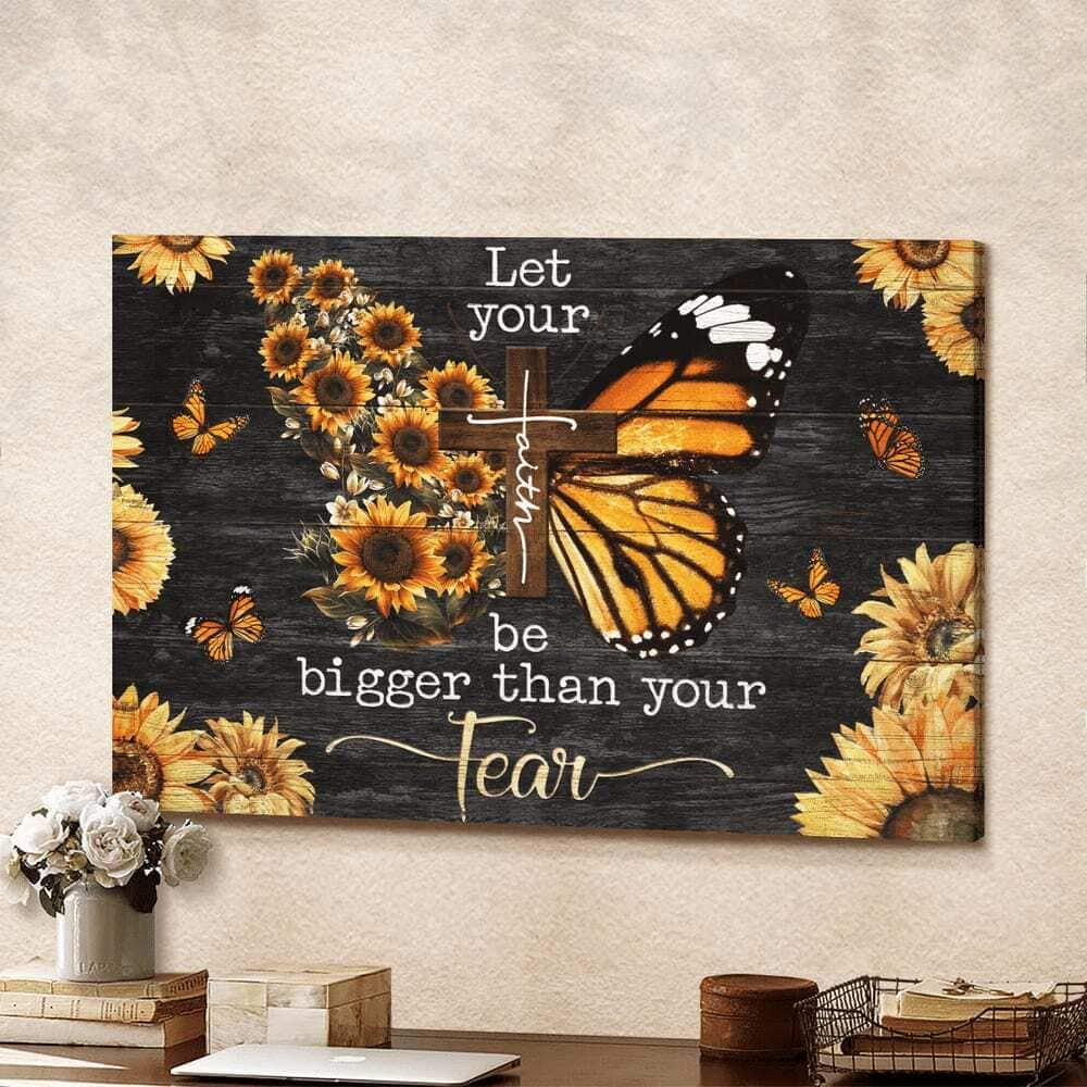 Christian Jesus Let Your Faith Be Bigger Than Your Fear Canvas Wall Art Christian Jesus Let Your Faith Be Bigger Than Your Fear Canvas Wall Art