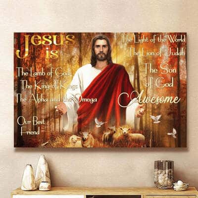 Christian Jesus Is The Lamb Of God Canvas Wall Art