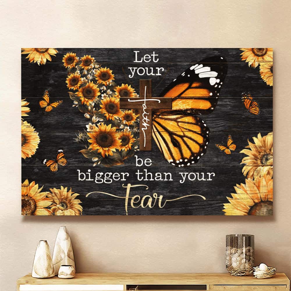 Christian Jesus Let Your Faith Be Bigger Than Your Fear Canvas Wall Art Christian Jesus Let Your Faith Be Bigger Than Your Fear Canvas Wall Art