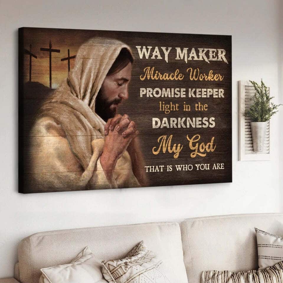Christian Jesus Way Maker Miracle Worker Promise Keeper Light In The Darkness Canvas Wall Art Christian Jesus Way Maker Miracle Worker Promise Keeper Light In The Darkness Canvas Wall Art