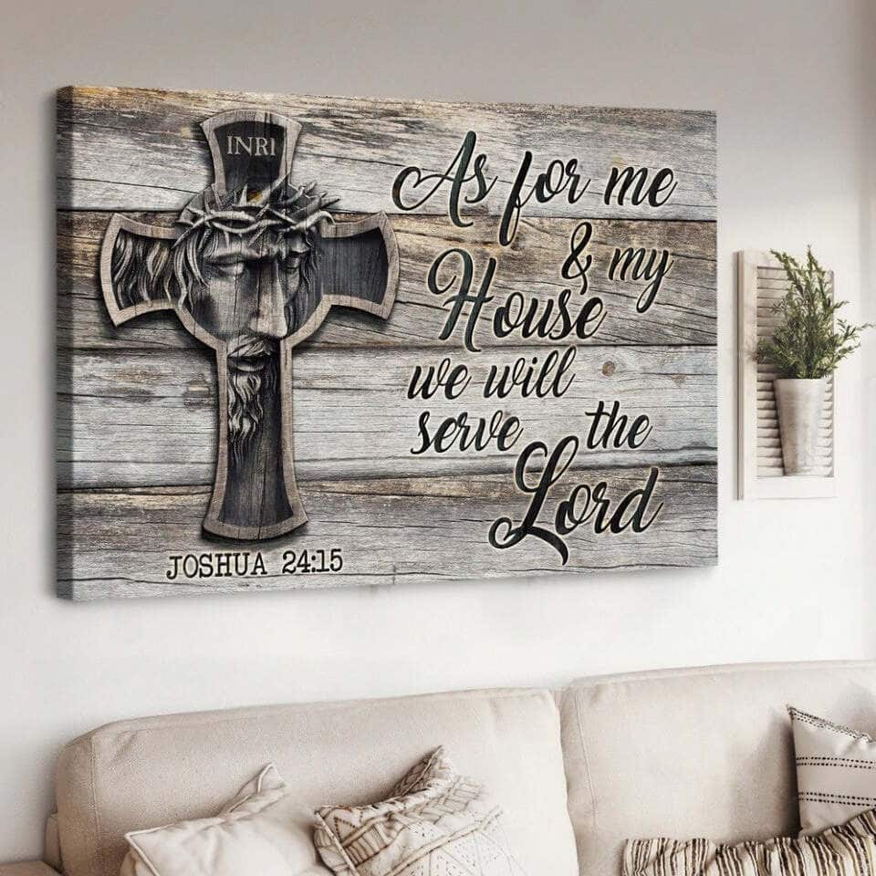 Christian As For Me And My House We Will Serve The Lord Canvas Wall Art