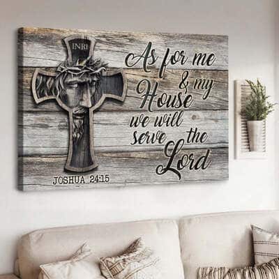Christian As For Me And My House We Will Serve The Lord Canvas Wall Art