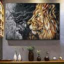 Christian Jesus Crown Of Thorns Lion Of Judah Canvas Wall Art Christian Jesus Crown Of Thorns Lion Of Judah Canvas Wall Art
