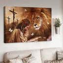 Christian Jesus Lion Pray For Healing Canvas Wall Art Christian Jesus Lion Pray For Healing Canvas Wall Art
