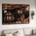 Christian Jesus Praying Hands Faith Over Fear Canvas Wall Art Christian Jesus Praying Hands Faith Over Fear Canvas Wall Art