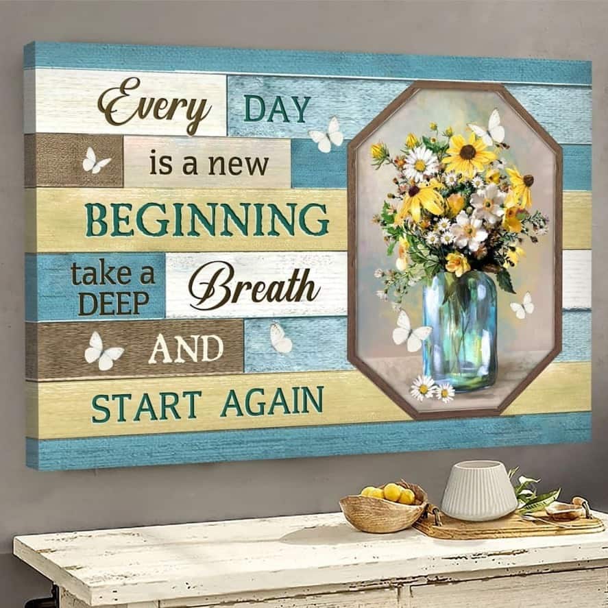 Christian Jesus Every Day Is A New Beginning Canvas Wall Art Christian Jesus Every Day Is A New Beginning Canvas Wall Art