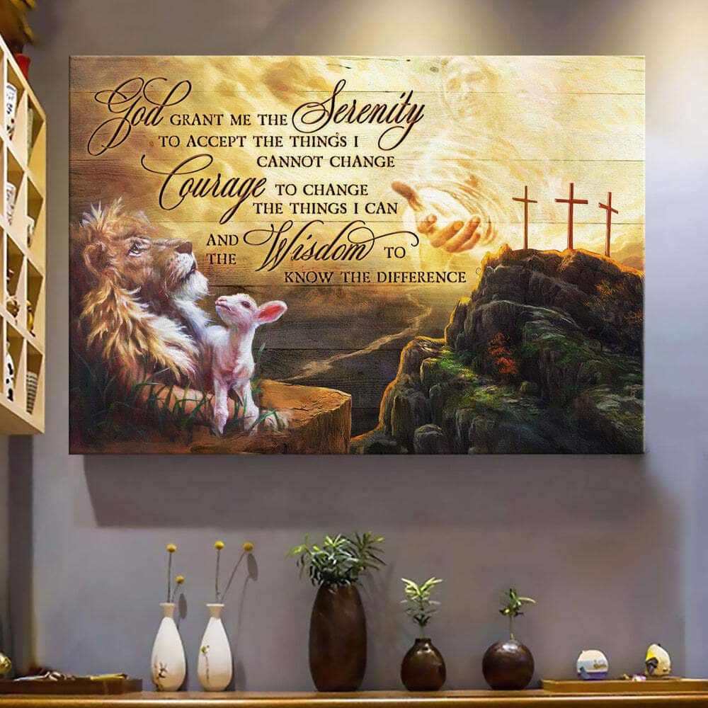 Christian Jesus God Grant Me The Serenity Canvas Wall Art