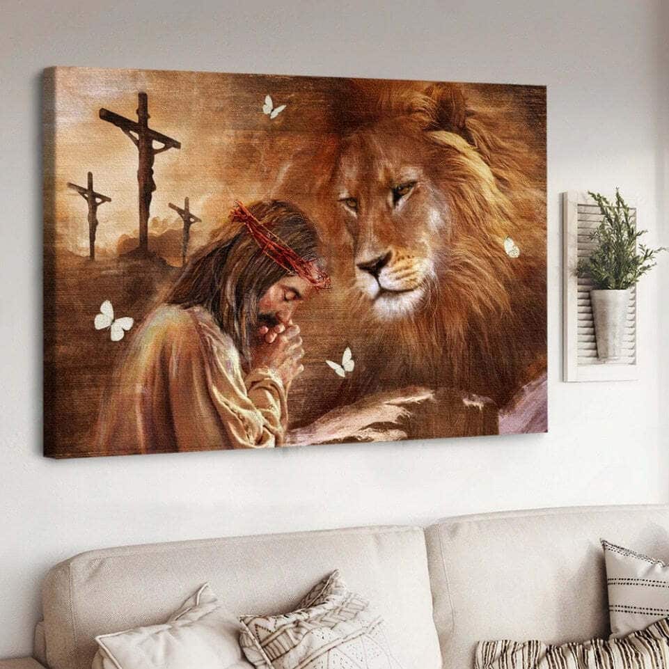 Christian Jesus Lion King Pray For Healing Canvas Wall Art Christian Jesus Lion King Pray For Healing Canvas Wall Art