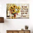 Christian Sunflower In The Morning When I Rise Give Me Jesus Canvas Wall Art