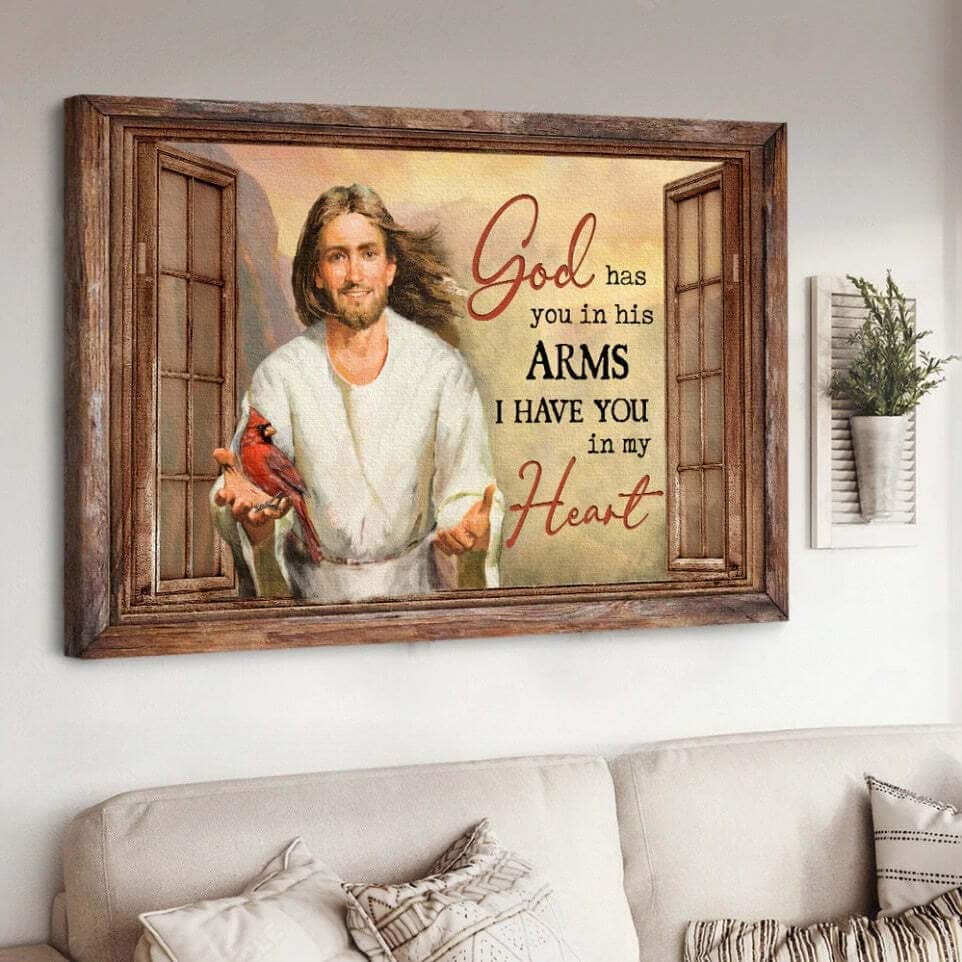 God Has You In His Arms I Have You In My Heart Cardinal Canvas Wall Art God Has You In His Arms I Have You In My Heart Cardinal Canvas Wall Art