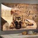 German Shepherd Jesus Hand God Gave Me You Canvas Wall Art German Shepherd Jesus Hand God Gave Me You Canvas Wall Art