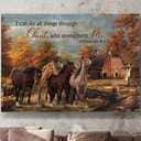 Horses I Can Do All Things Through Christ Who Strengthens Me Canvas Wall Art