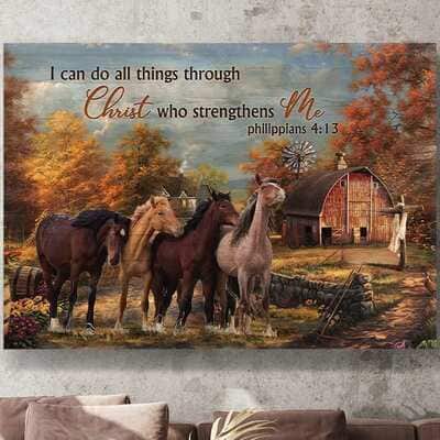 Horses I Can Do All Things Through Christ Who Strengthens Me Canvas Wall Art Horses I Can Do All Things Through Christ Who Strengthens Me Canvas Wall Art