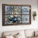 Christian Canvas Wall Art Daisy Vase Just Breathe