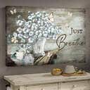 Christian Canvas Wall Art Flower White Butterfly Jesus Just Breathe Christian Canvas Wall Art Flower White Butterfly Jesus Just Breathe