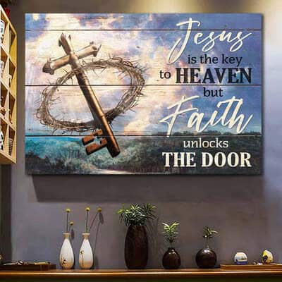 Christian Key Jesus Is The Key To Heaven Canvas Wall Art