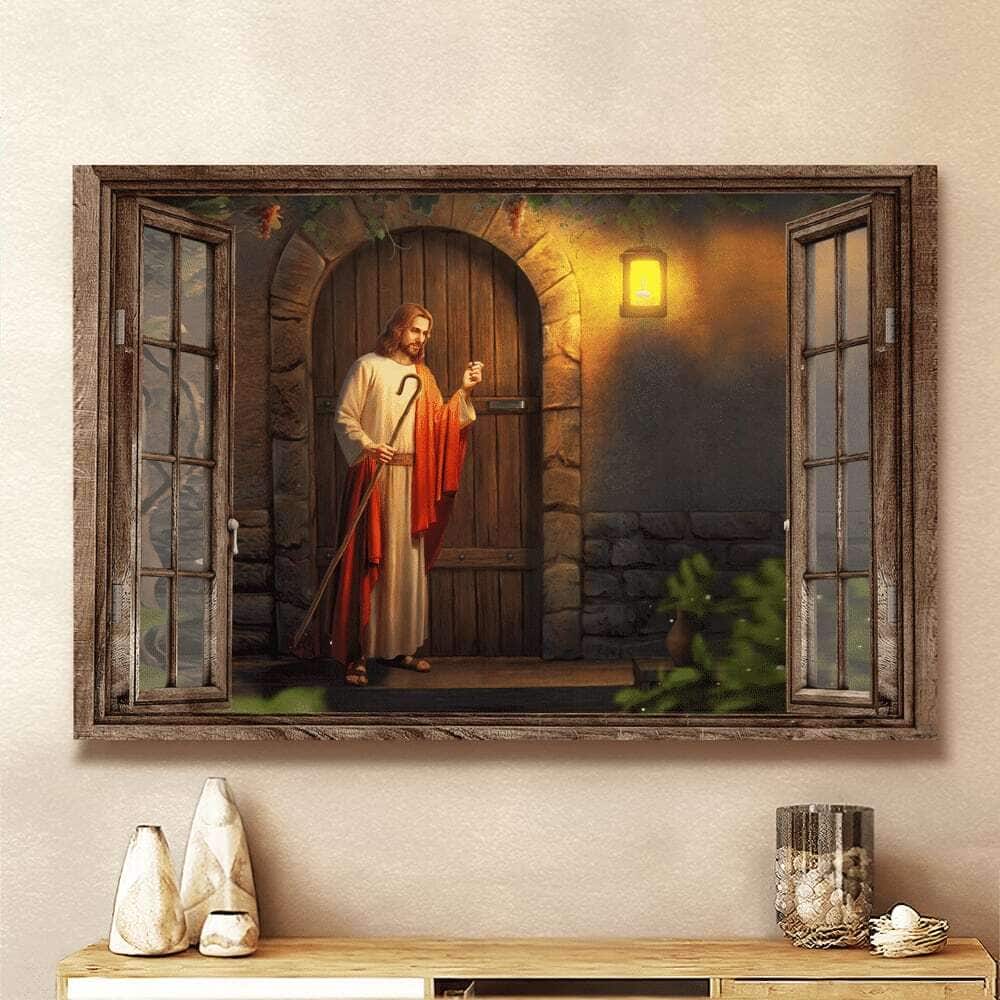 Christian Jesus Knocks On The Door Canvas Wall Art Christian Jesus Knocks On The Door Canvas Wall Art