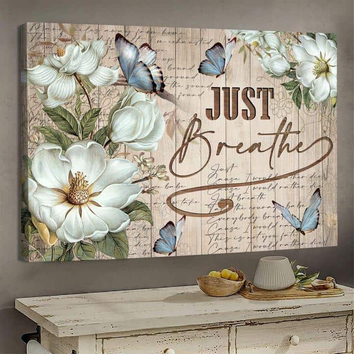 Christian Jesus Just Breathe Butterflies Canvas Wall Art Christian Jesus Just Breathe Butterflies Canvas Wall Art