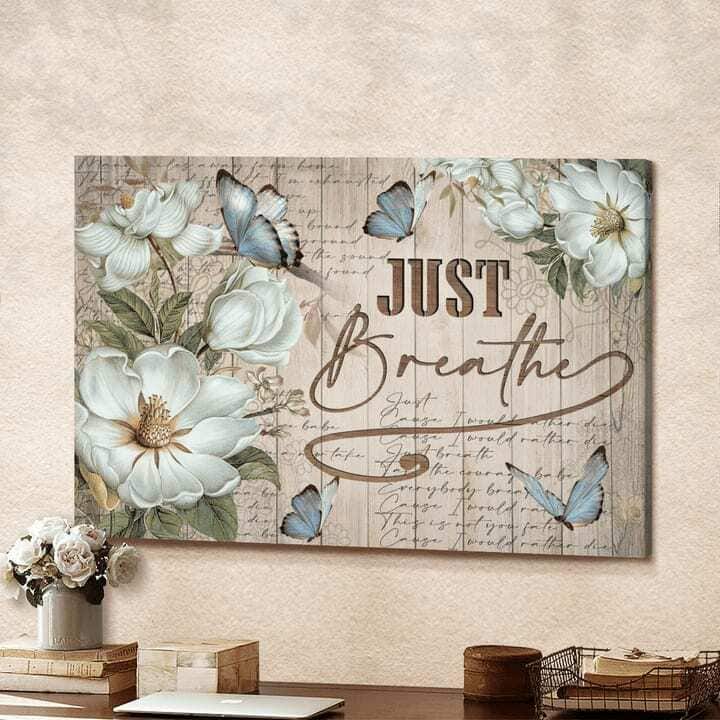 Christian Jesus Just Breathe Butterflies Canvas Wall Art Christian Jesus Just Breathe Butterflies Canvas Wall Art