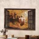 Christian Jesus And Dove The Rugged Cross Canvas Wall Art Christian Jesus And Dove The Rugged Cross Canvas Wall Art