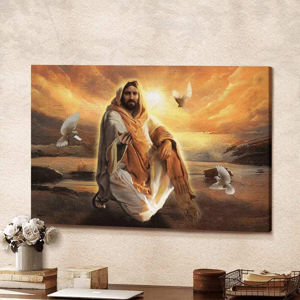Christian Jesus And Dove Give Me Your Hand Canvas Wall Art Christian Jesus And Dove Give Me Your Hand Canvas Wall Art