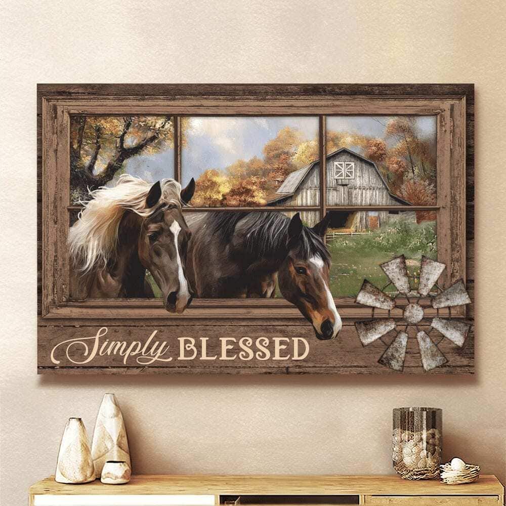 Christian Horse Farm Simply Blessed Jesus Canvas Wall Art Christian Horse Farm Simply Blessed Jesus Canvas Wall Art