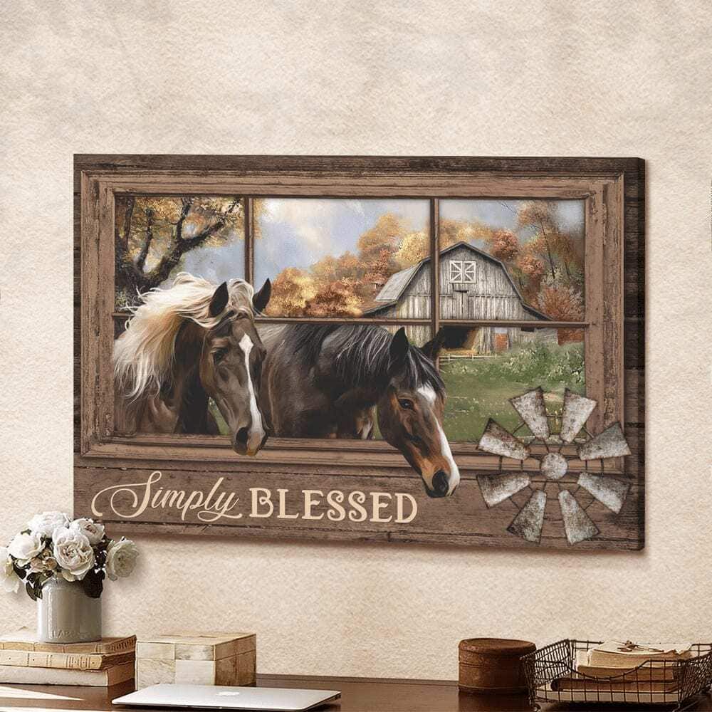 Christian Horse Farm Simply Blessed Jesus Canvas Wall Art Christian Horse Farm Simply Blessed Jesus Canvas Wall Art