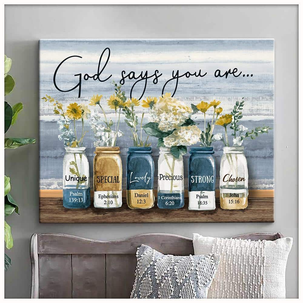 Christian God Says You Are Canvas Wall Art Unique Special Lovely Precious Strong Chosen Christian God Says You Are Canvas Wall Art Unique Special Lovely Precious Strong Chosen