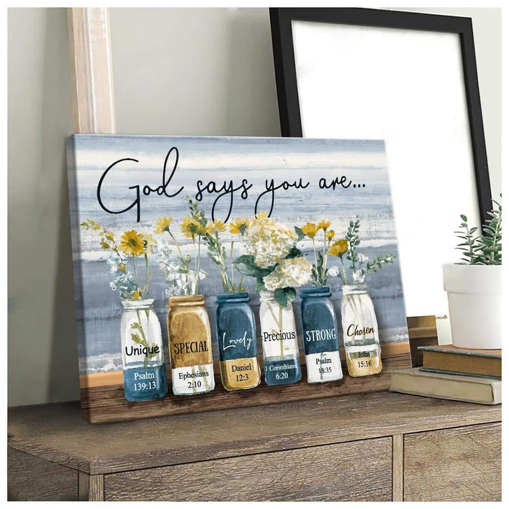 Christian God Says You Are Canvas Wall Art Unique Special Lovely Precious Strong Chosen Christian God Says You Are Canvas Wall Art Unique Special Lovely Precious Strong Chosen