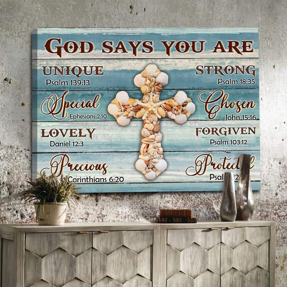 Christian God Says You Are Special Lovely Precious Strong Canvas Wall Art