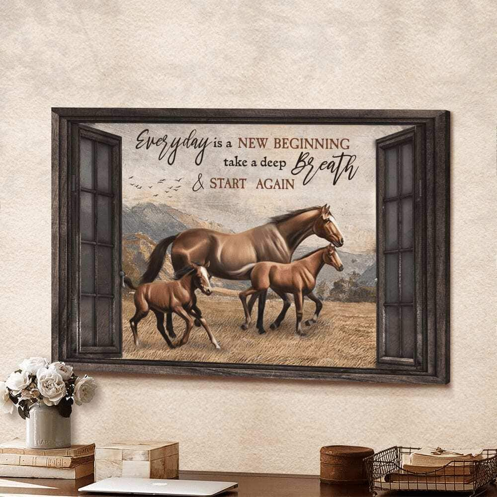 Christian Horses Everyday Is A New Beginning Canvas Wall Art