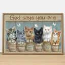 Christian Cute Cats God Says You Are Unique Special Canvas Wall Art Christian Cute Cats God Says You Are Unique Special Canvas Wall Art